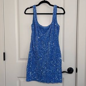 Blue Sequin Dress M